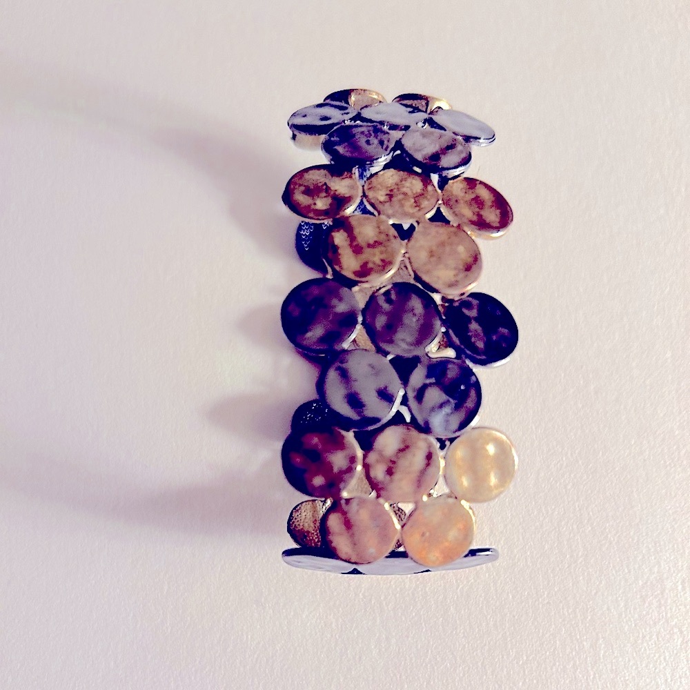 Free💰Add 1 to bundle NY bracelet Matte gold, silver metal circles stretch